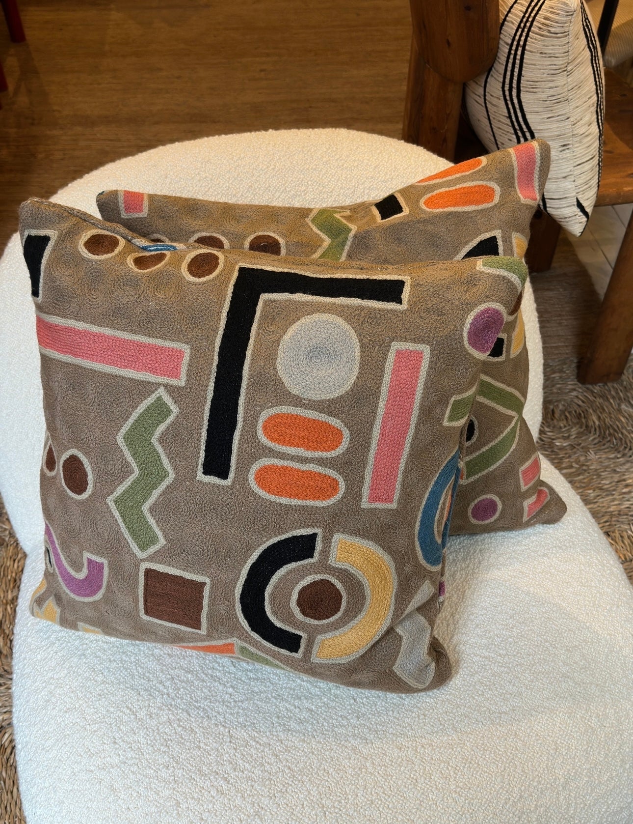 Cushion embroidered