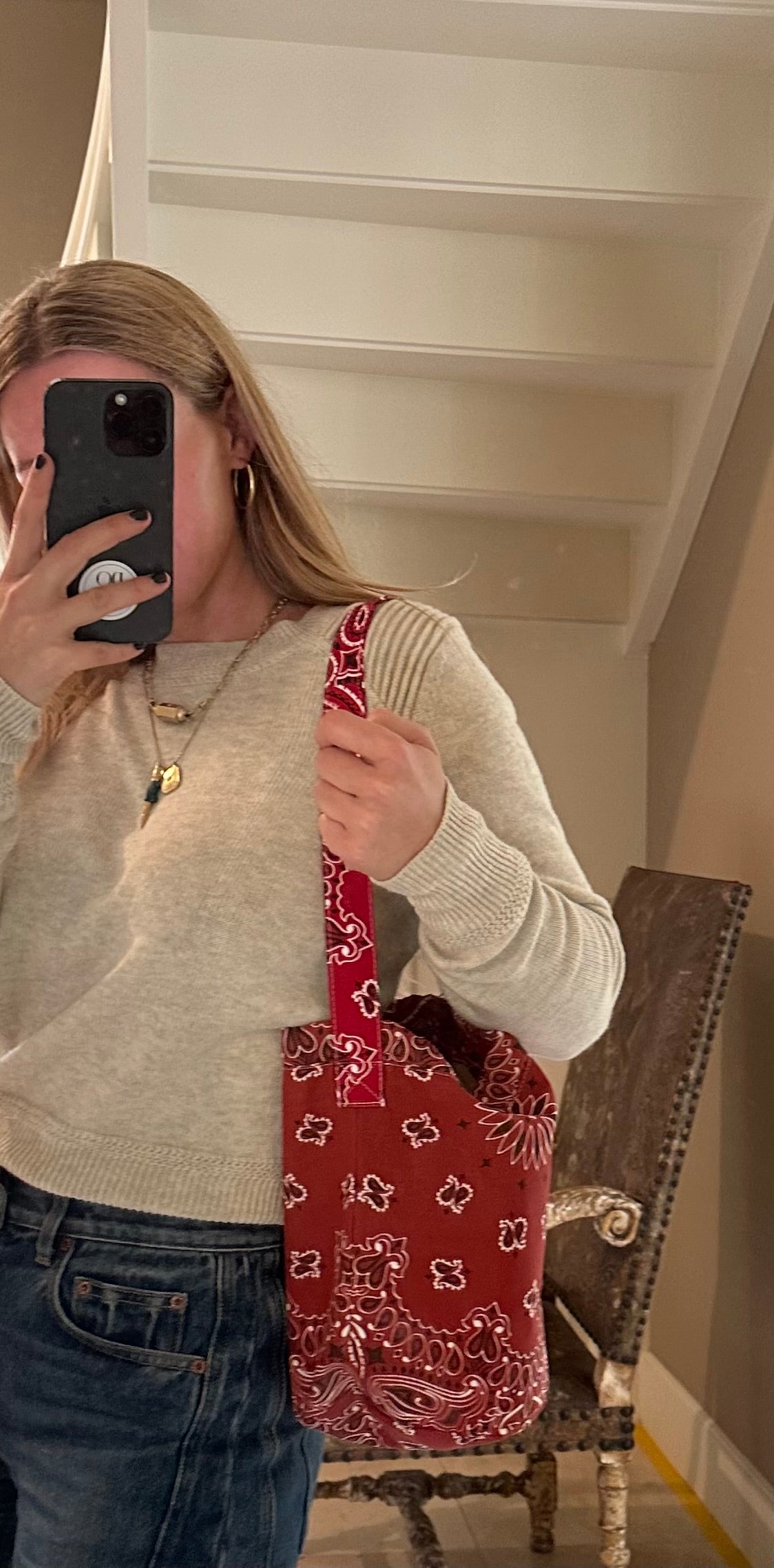 Call it by for name red bucket bandana bag