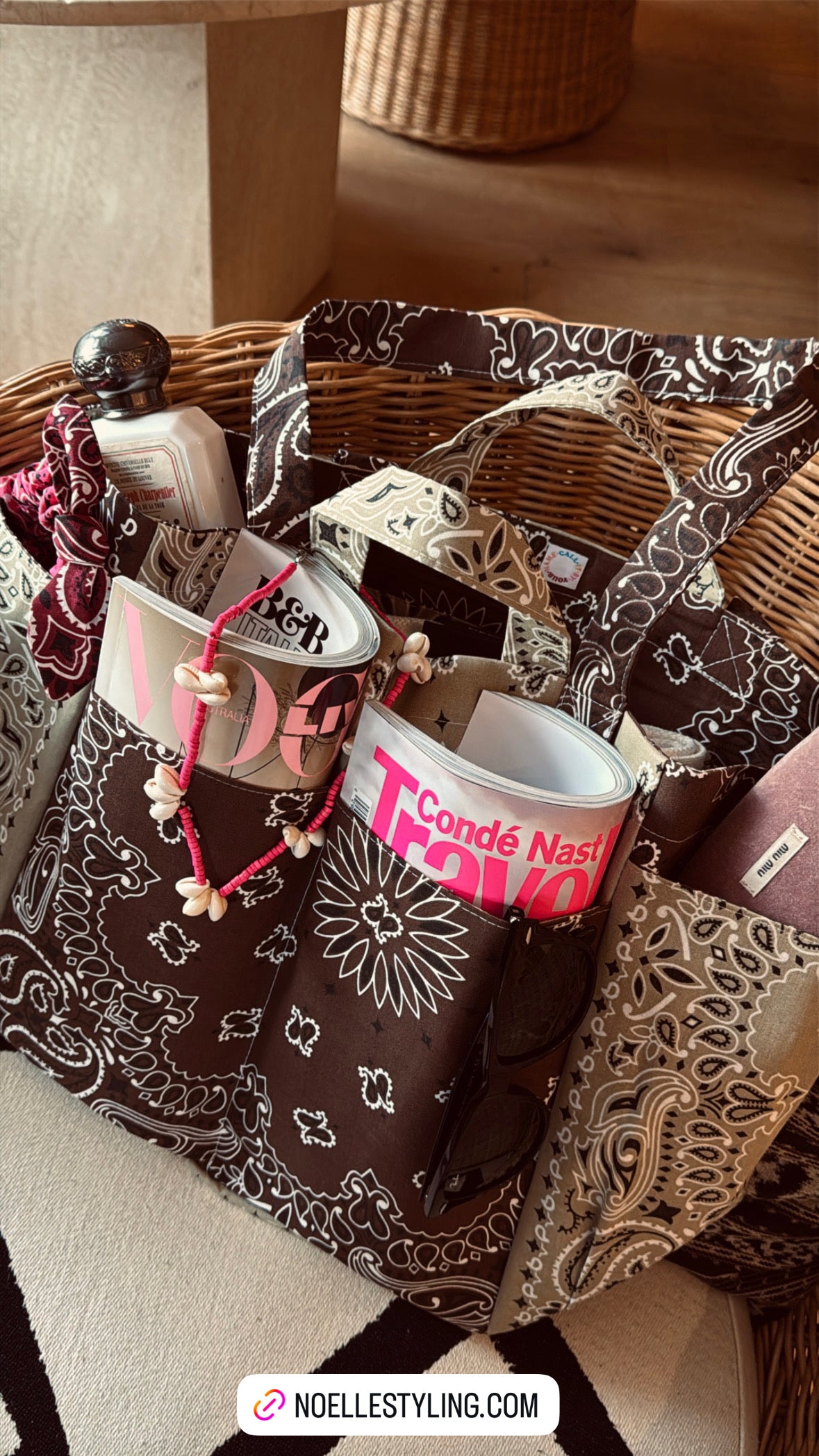 Call it by your name picnic bag brown/beige