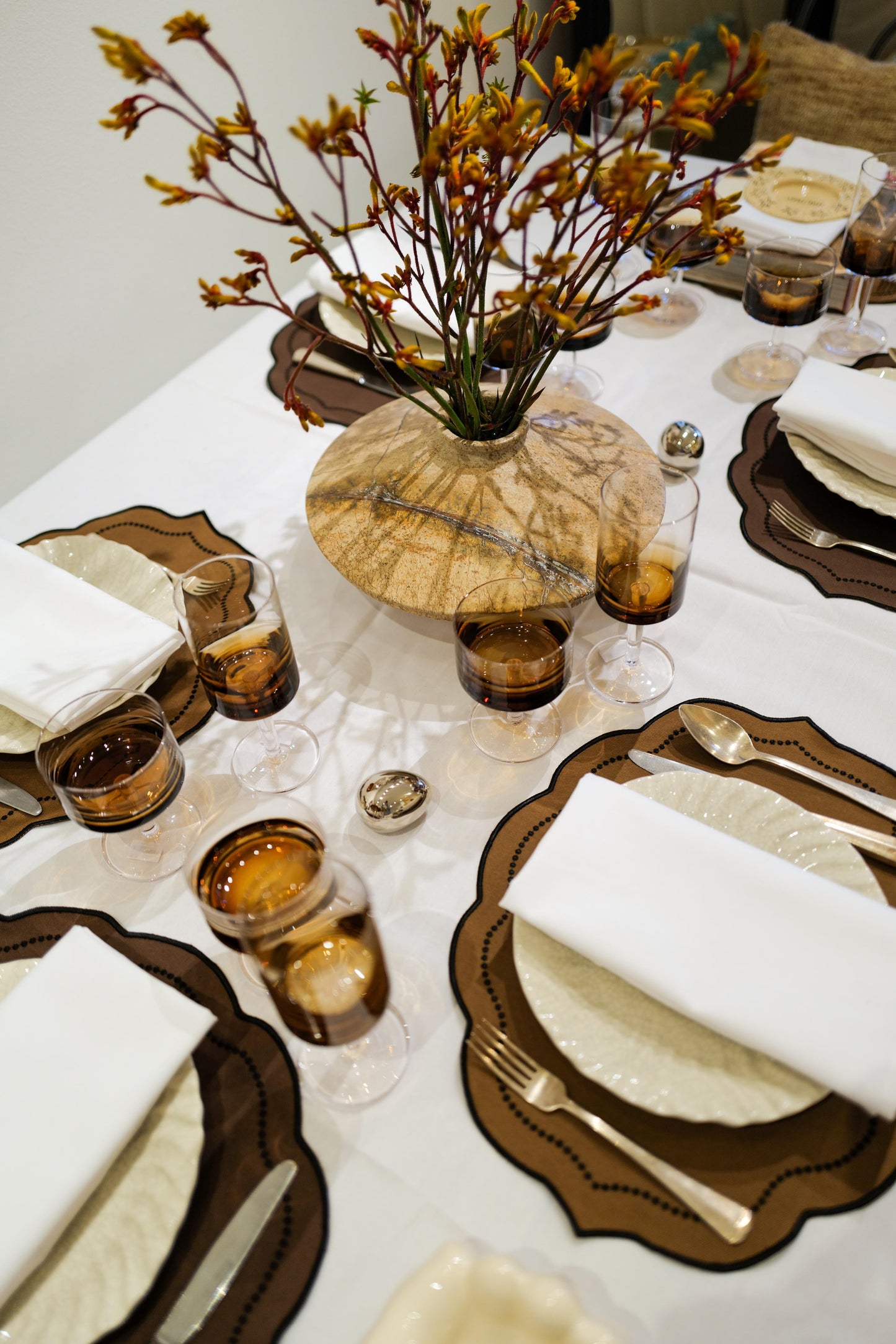 Blank Space x Noëlle cognac Placemats set of 2