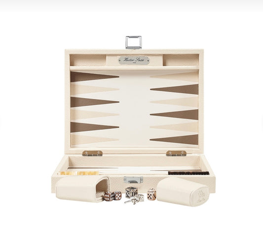 Leather backgammon ivory