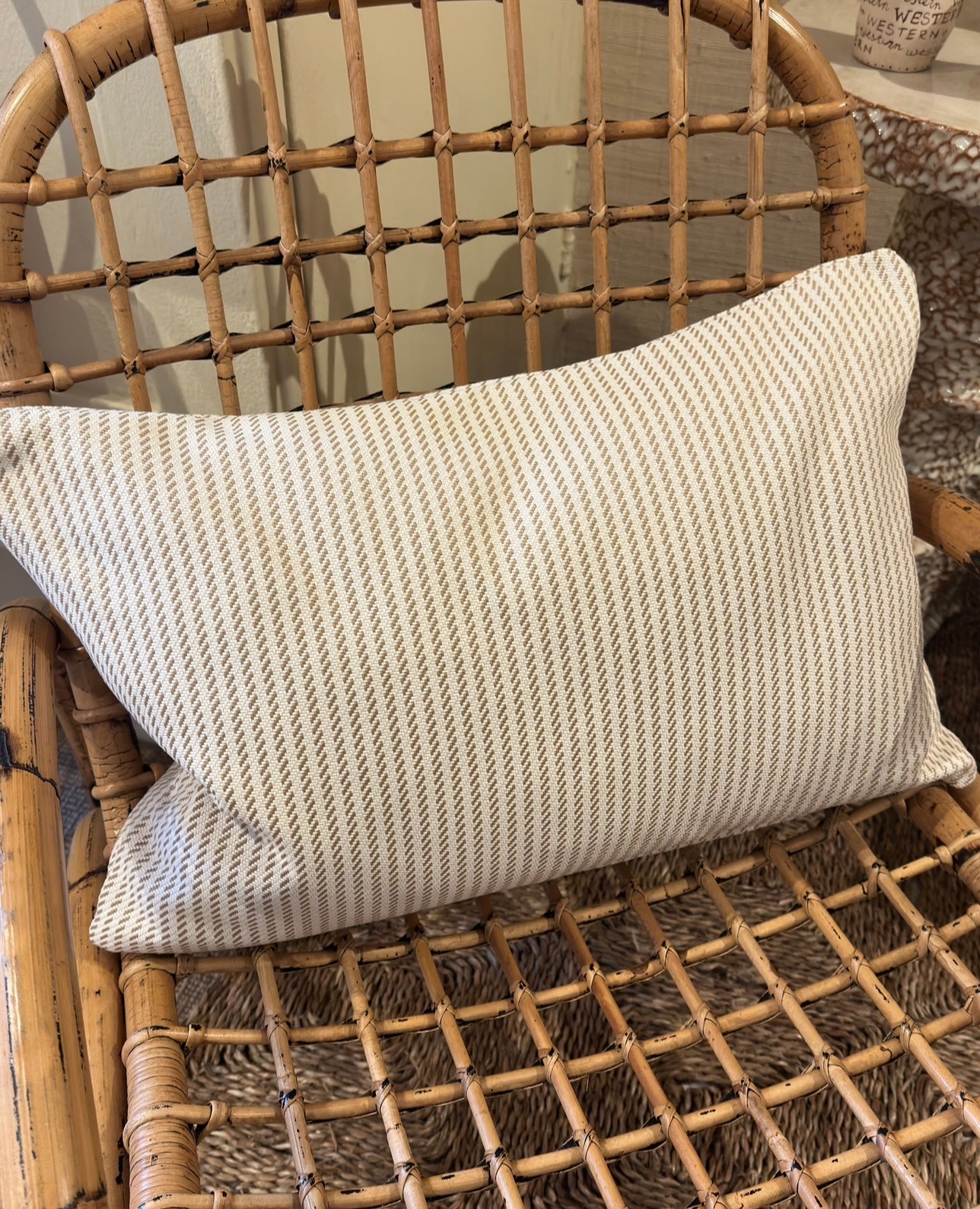 Dedar stripe cushion outdoor