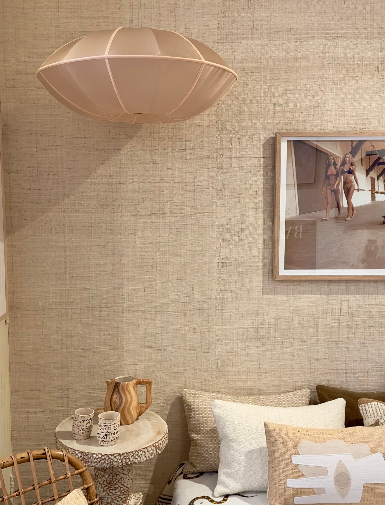 Silk light peach lampshade
