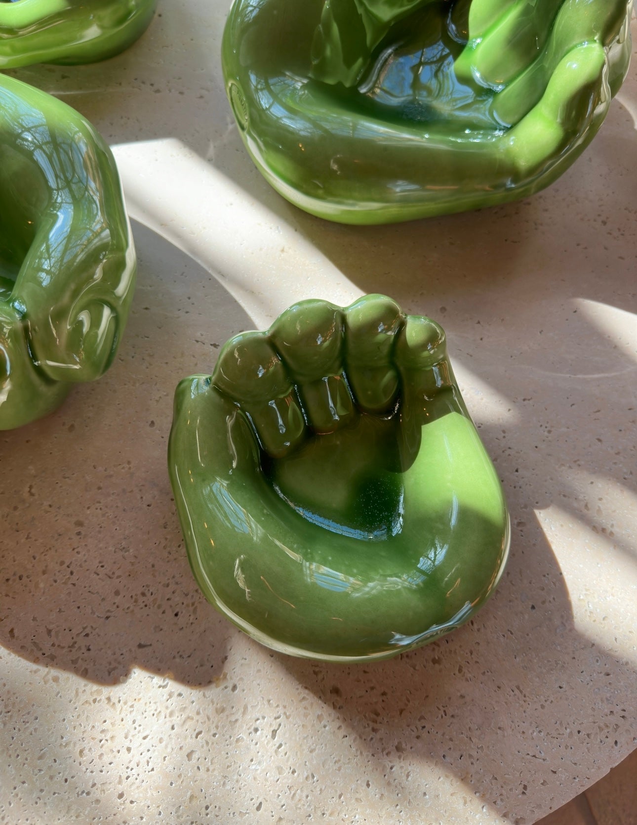 Ceramic hand small green