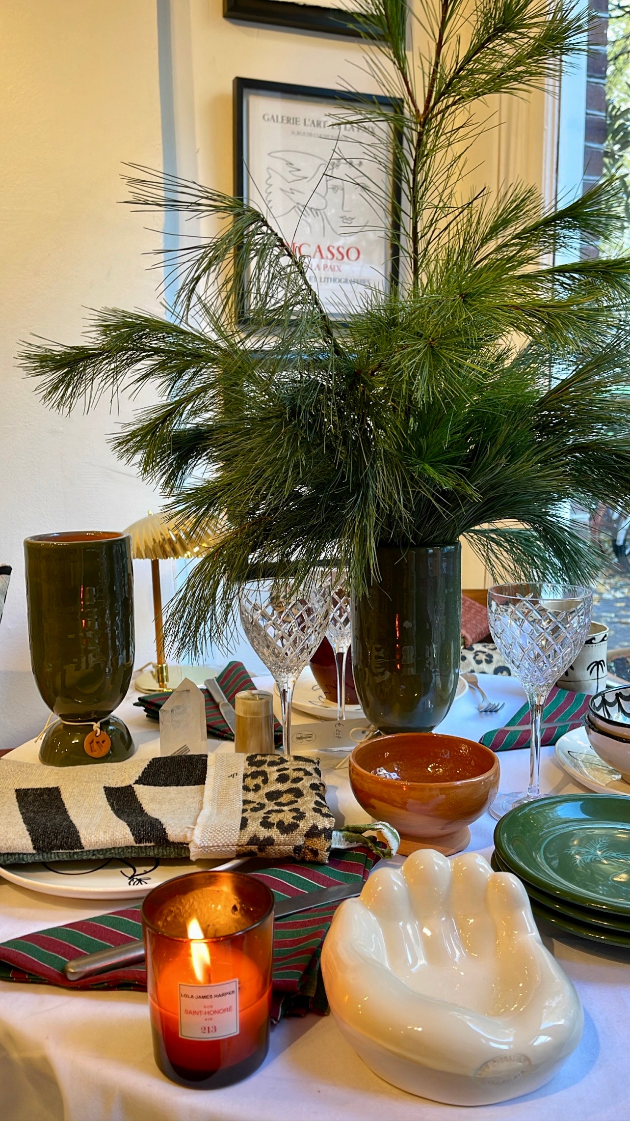 Ceramic green vase