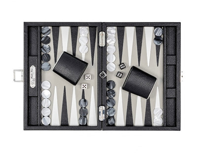 Leather backgammon black