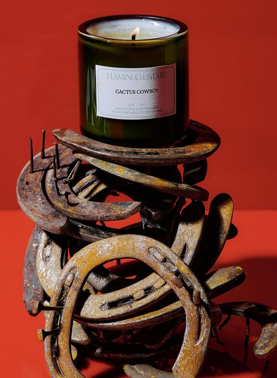 Flamingo estate Cactus Cowboy candle limited edition