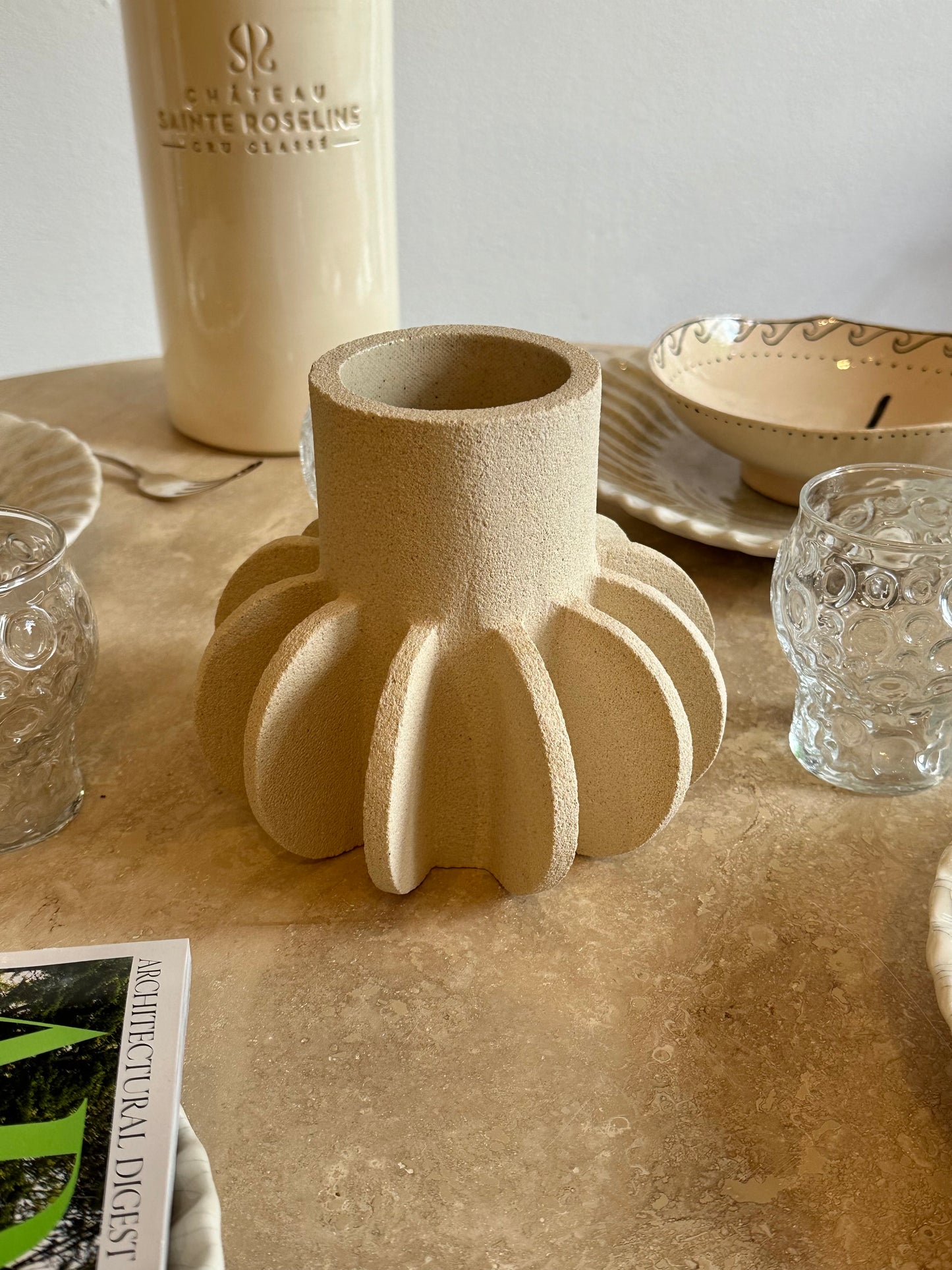 Ceramic Vase 'Single Mille-Pattes N°2 - White'