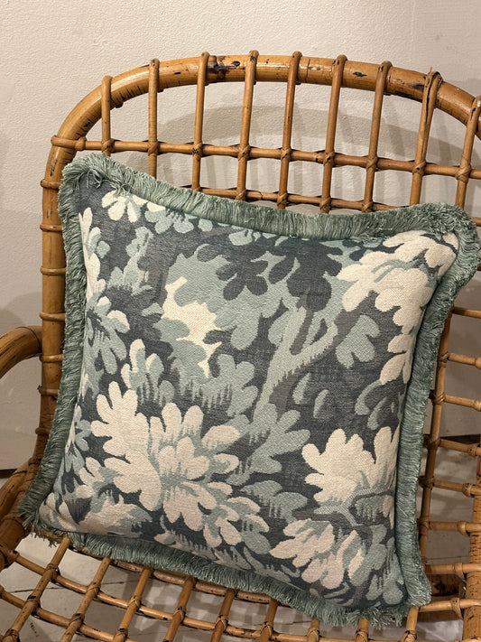 Floral blue cushion