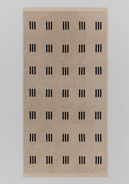 BAINA BATH TOWEL CLAREMONT Sand & Noir