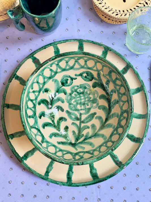 Spanish Ceramic Bowl Green