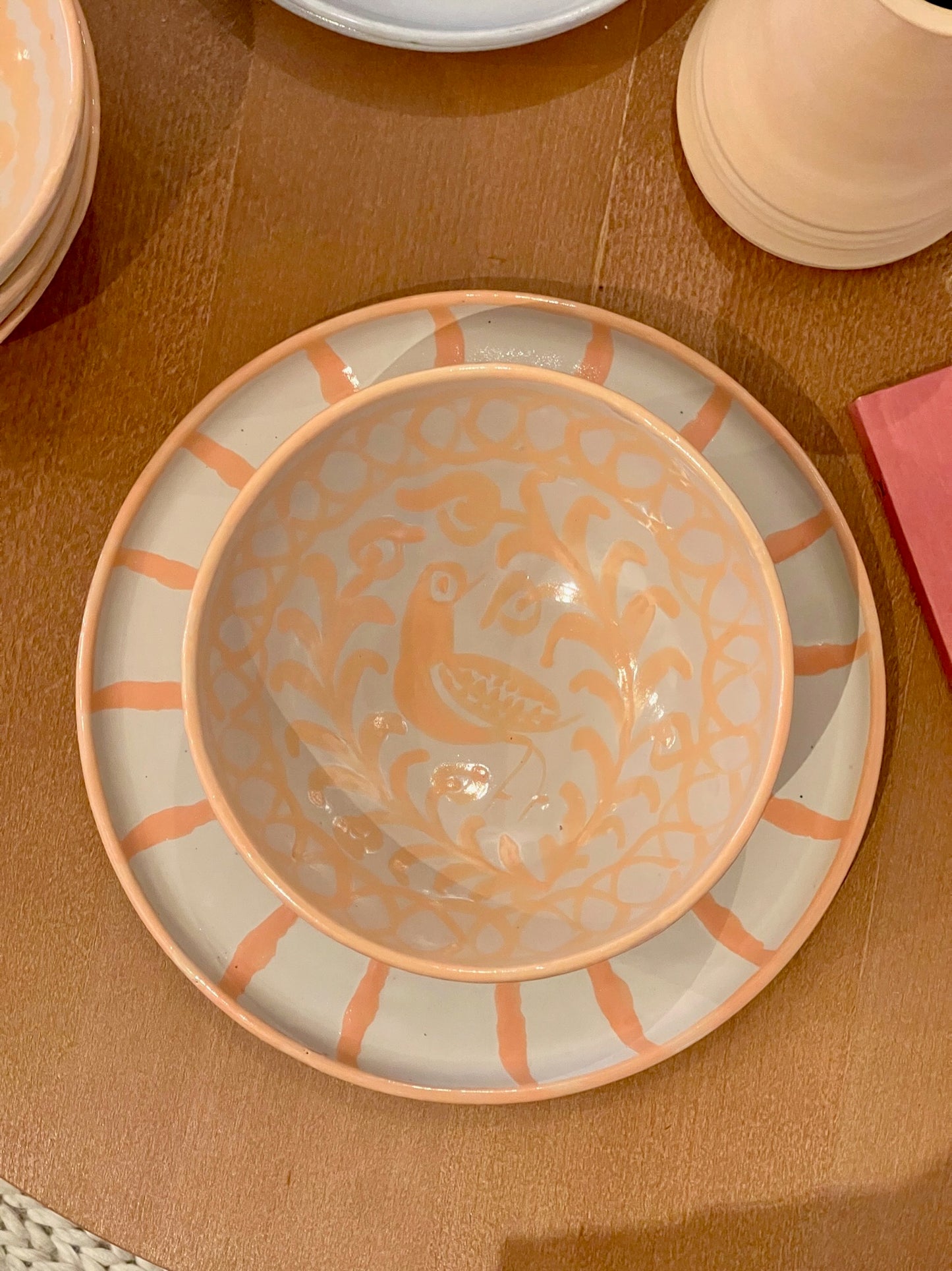 Spanish Ceramic Bowl Light Peach