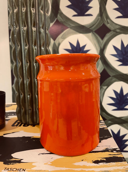 Orange ceramic pot ( handmade in France)